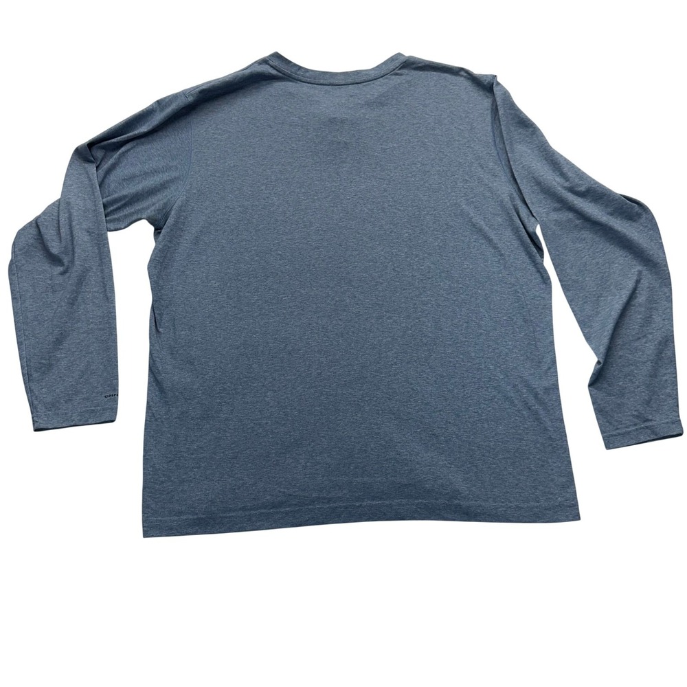 Columbia Henley Shirt Mens XL Blue Omni-Wick Long Sleeve Heathered  Outdoor - Picture 3 of 11